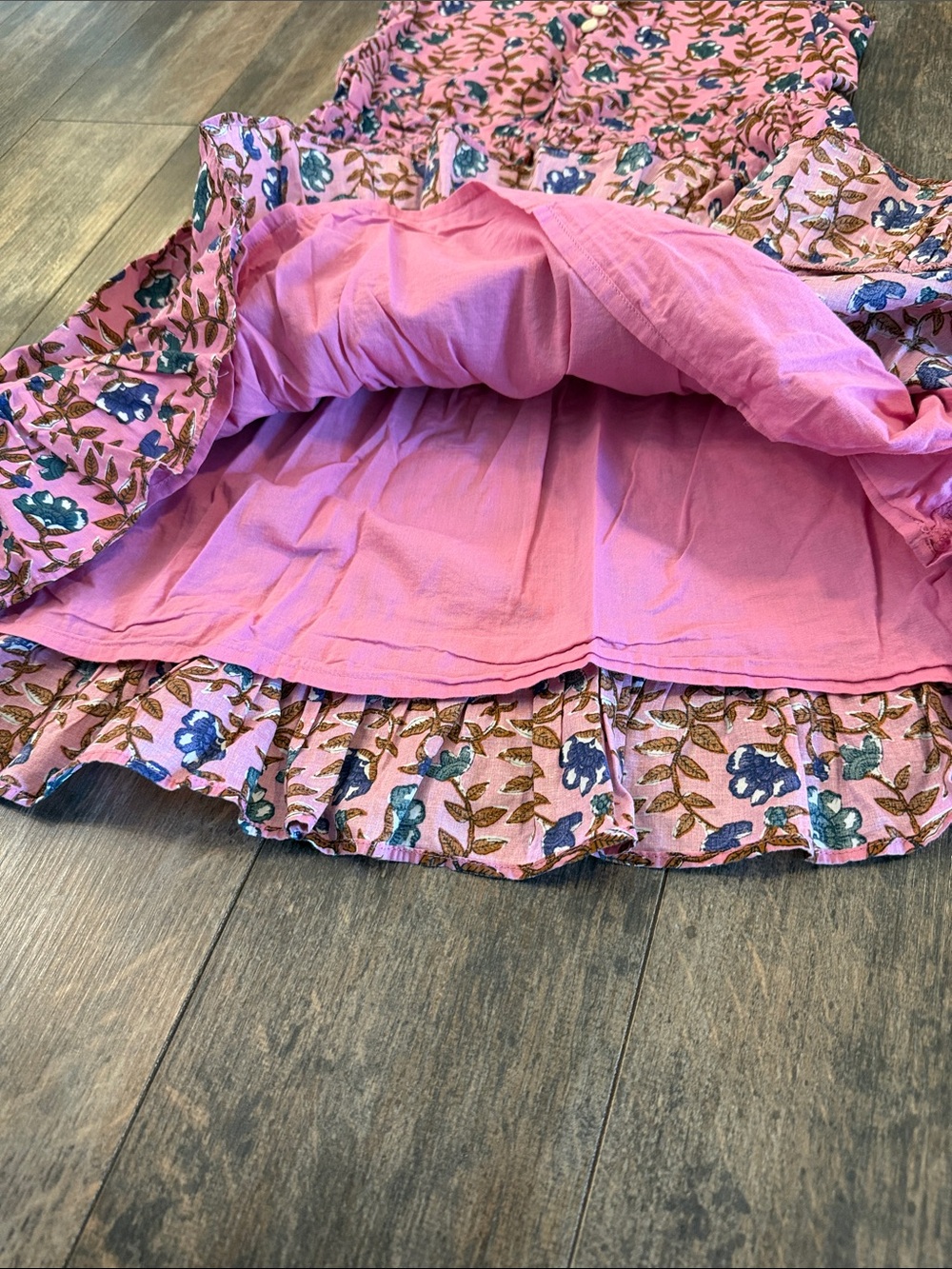 Crewcuts Pink Floral Ruffle Sleeve Tiered Dress - Picture 10 of 14